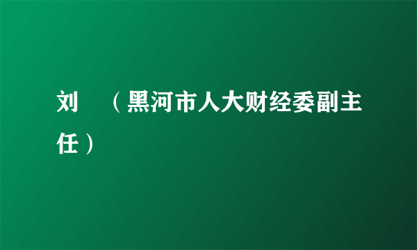 刘堃（黑河市人大财经委副主任）