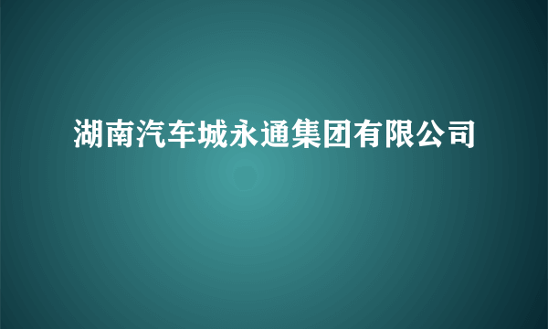 湖南汽车城永通集团有限公司