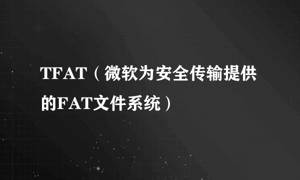 TFAT（微软为安全传输提供的FAT文件系统）