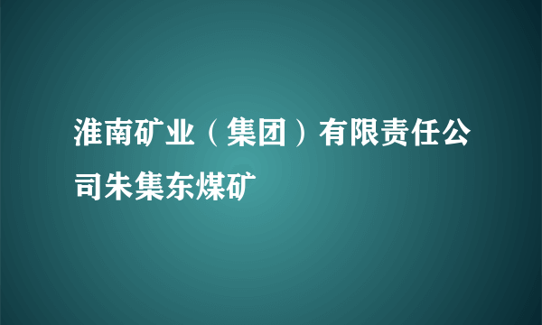 淮南矿业（集团）有限责任公司朱集东煤矿