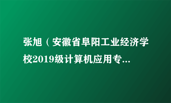 张旭（安徽省阜阳工业经济学校2019级计算机应用专业学生）