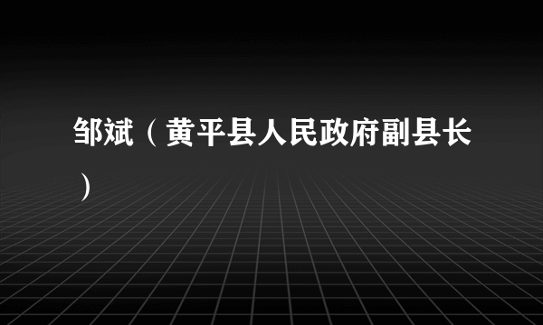 邹斌（黄平县人民政府副县长）