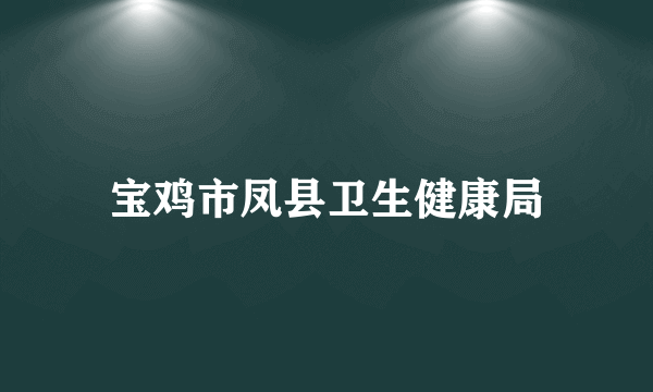 宝鸡市凤县卫生健康局