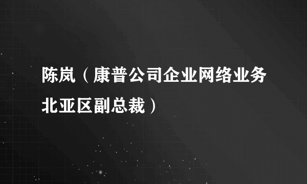 陈岚（康普公司企业网络业务北亚区副总裁）