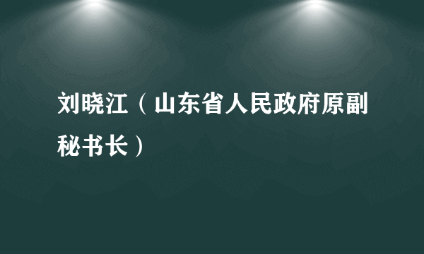 刘晓江（山东省人民政府原副秘书长）