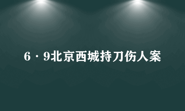 6·9北京西城持刀伤人案