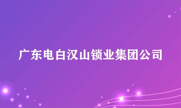 广东电白汉山锁业集团公司