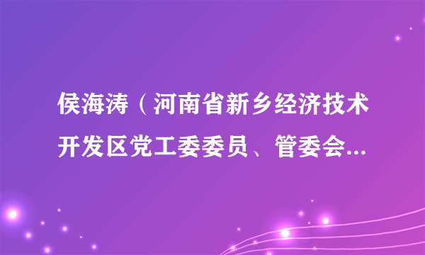 侯海涛（河南省新乡经济技术开发区党工委委员、管委会副主任级干部）