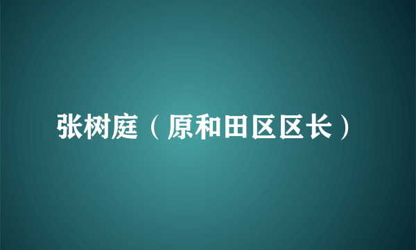 张树庭（原和田区区长）