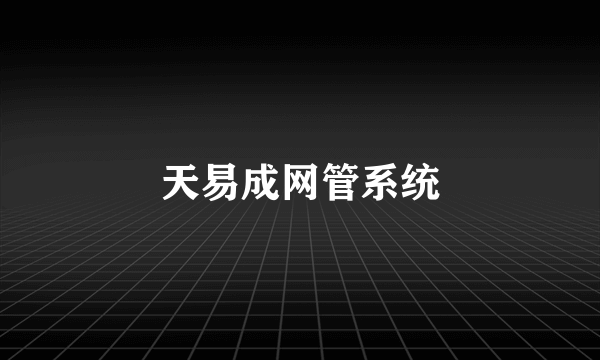 天易成网管系统