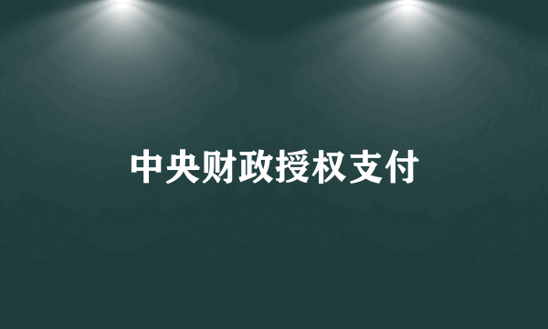 中央财政授权支付