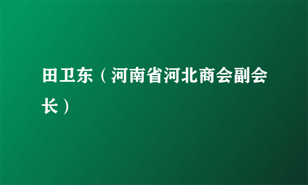 田卫东（河南省河北商会副会长）