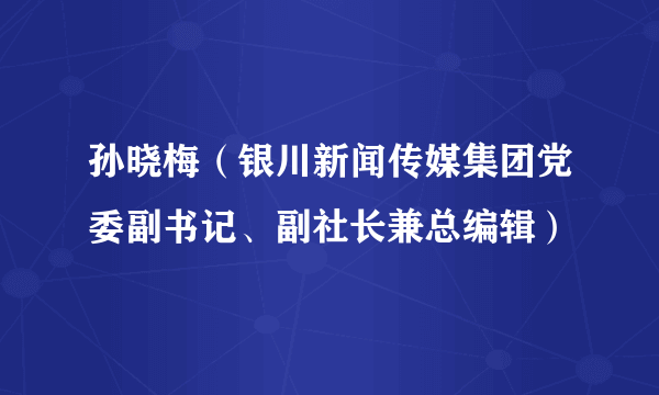 孙晓梅（银川新闻传媒集团党委副书记、副社长兼总编辑）