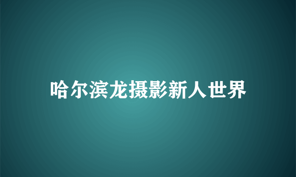 哈尔滨龙摄影新人世界