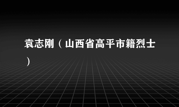 袁志刚（山西省高平市籍烈士）