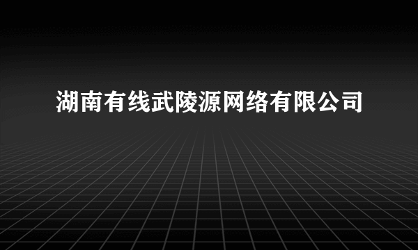 湖南有线武陵源网络有限公司