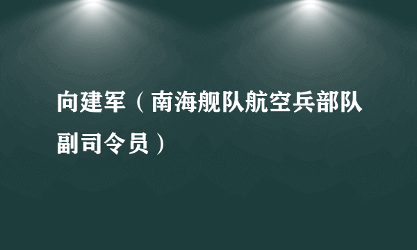 向建军（南海舰队航空兵部队副司令员）