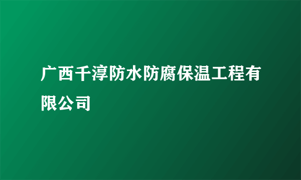 广西千淳防水防腐保温工程有限公司