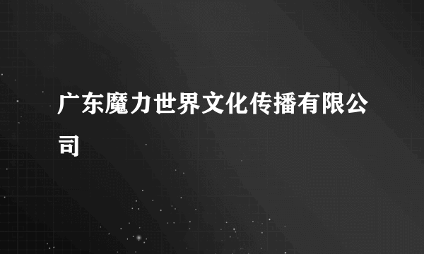 广东魔力世界文化传播有限公司