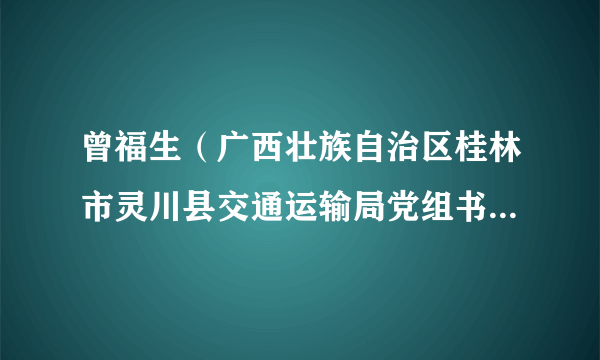 曾福生（广西壮族自治区桂林市灵川县交通运输局党组书记、局长）