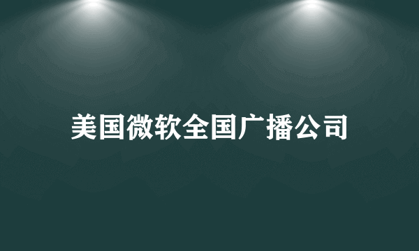 美国微软全国广播公司