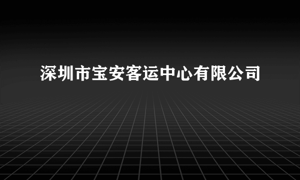 深圳市宝安客运中心有限公司