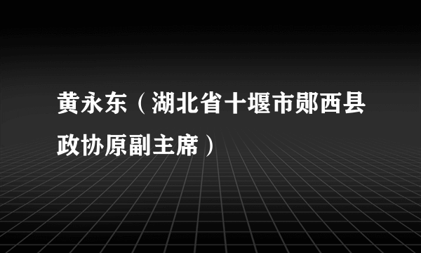 黄永东（湖北省十堰市郧西县政协原副主席）