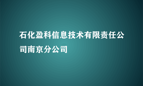 石化盈科信息技术有限责任公司南京分公司