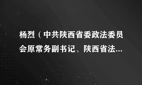 杨烈（中共陕西省委政法委员会原常务副书记、陕西省法学会原会长）