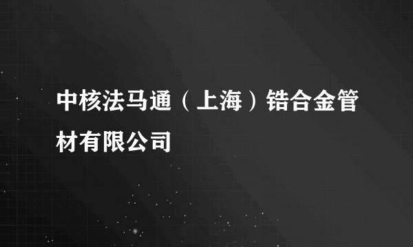 中核法马通（上海）锆合金管材有限公司