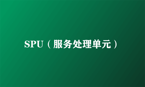 SPU（服务处理单元）