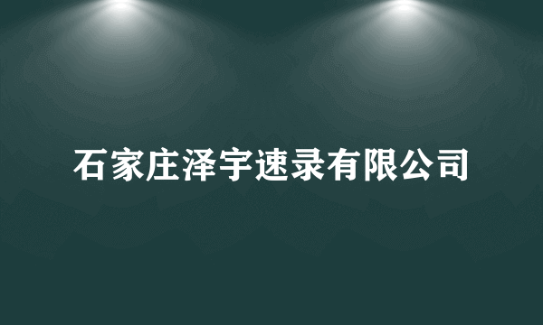 石家庄泽宇速录有限公司