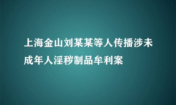 上海金山刘某某等人传播涉未成年人淫秽制品牟利案