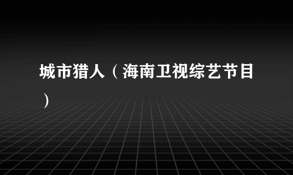 城市猎人（海南卫视综艺节目）