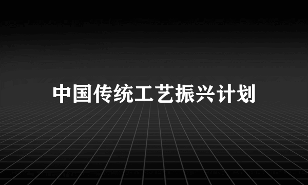 中国传统工艺振兴计划