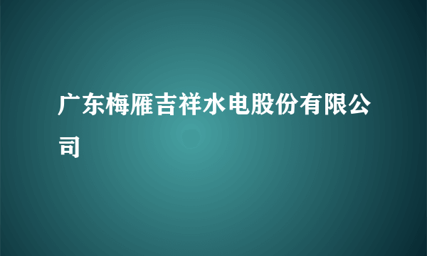 广东梅雁吉祥水电股份有限公司