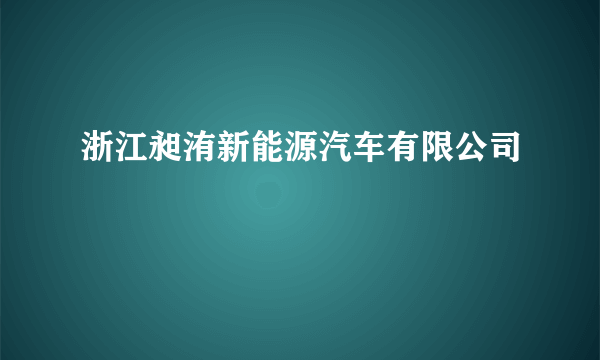 浙江昶洧新能源汽车有限公司