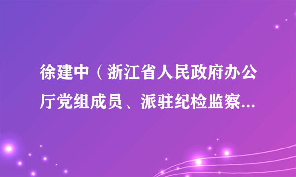 徐建中（浙江省人民政府办公厅党组成员、派驻纪检监察组组长）