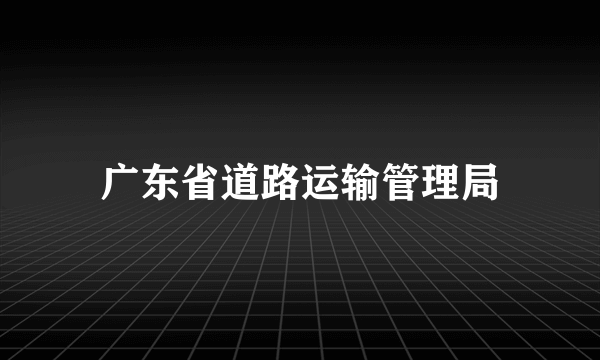 广东省道路运输管理局