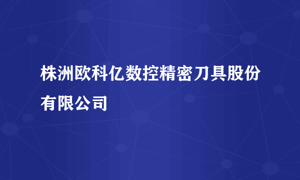 株洲欧科亿数控精密刀具股份有限公司