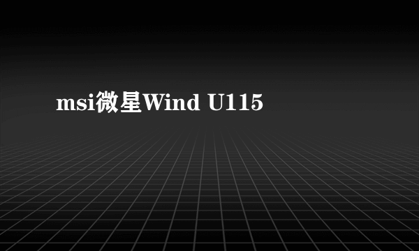 msi微星Wind U115