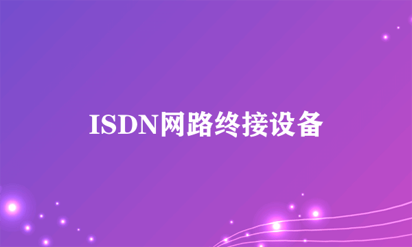 ISDN网路终接设备