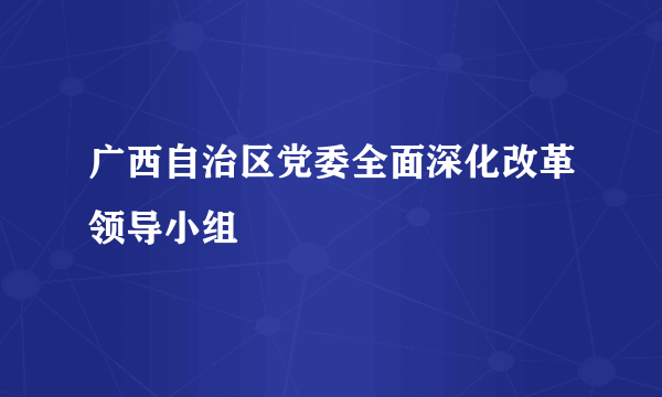 广西自治区党委全面深化改革领导小组