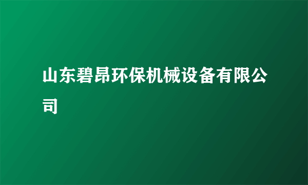 山东碧昂环保机械设备有限公司