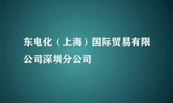 东电化（上海）国际贸易有限公司深圳分公司