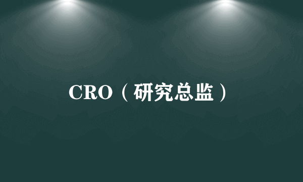 CRO（研究总监）