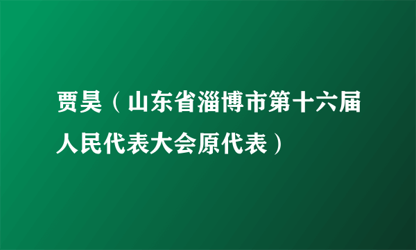 贾昊（山东省淄博市第十六届人民代表大会原代表）