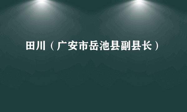 田川（广安市岳池县副县长）