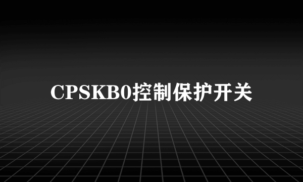 CPSKB0控制保护开关