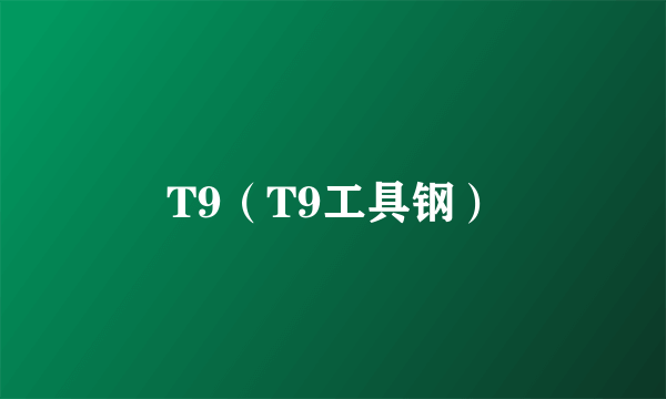 T9（T9工具钢）